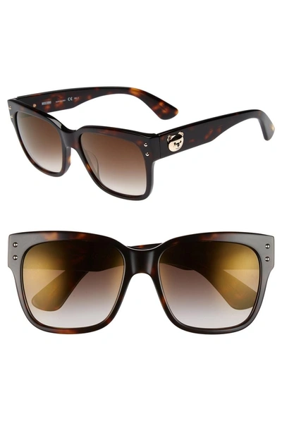 Shop Moschino 56mm Gradient Lens Sunglasses - Dark Havana