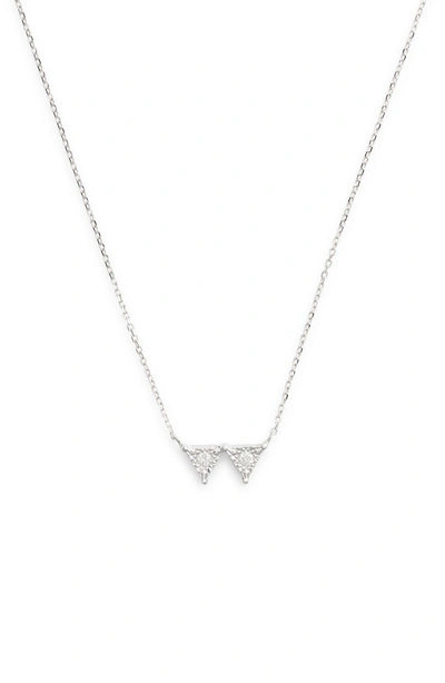 Shop Dana Rebecca Designs Emily Sarah Double Triangle Diamond Necklace In White Gold