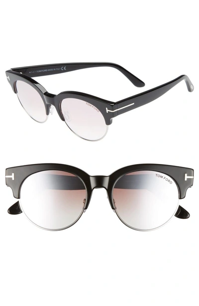 Shop Tom Ford Henri 52mm Semi-rimless Sunglasses - Black/ Palladium/ Pink/ Silver