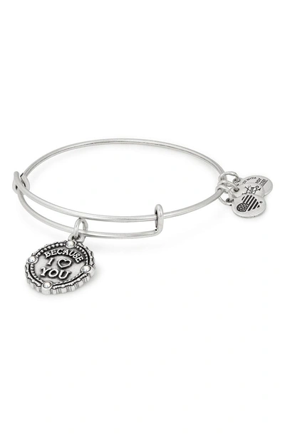 Shop Alex And Ani Because I Love You Bracelet In Silver