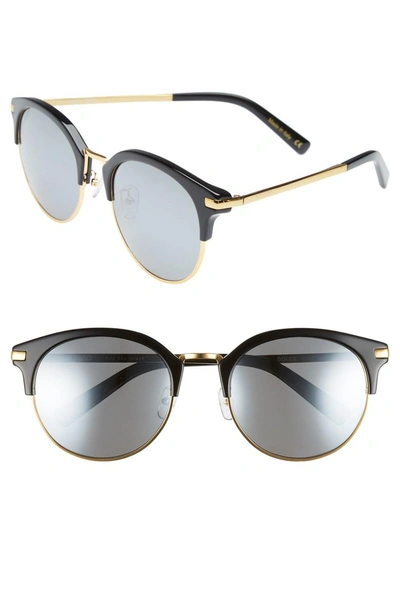 Shop Vedi Vero 56mm Round Sunglasses - Gold And Black/blue Mirror