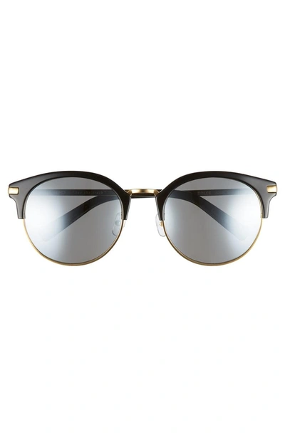 Shop Vedi Vero 56mm Round Sunglasses - Gold And Black/blue Mirror