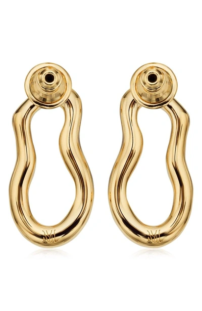 Shop Monica Vinader Riva Pod Diamond Drop Earrings In Gold