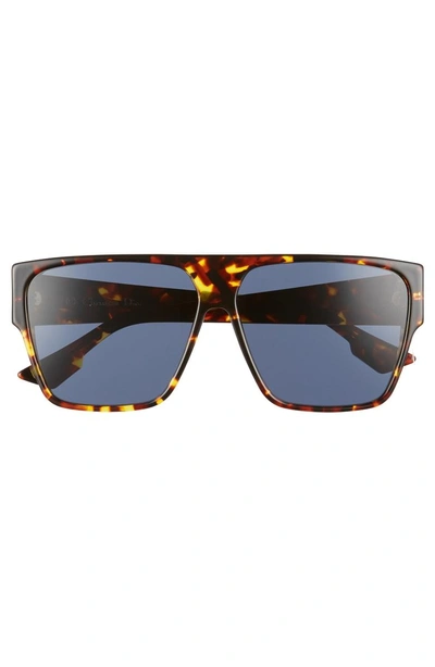 Shop Dior 62mm Flat Top Square Sunglasses - Brown/ Yellow Havana