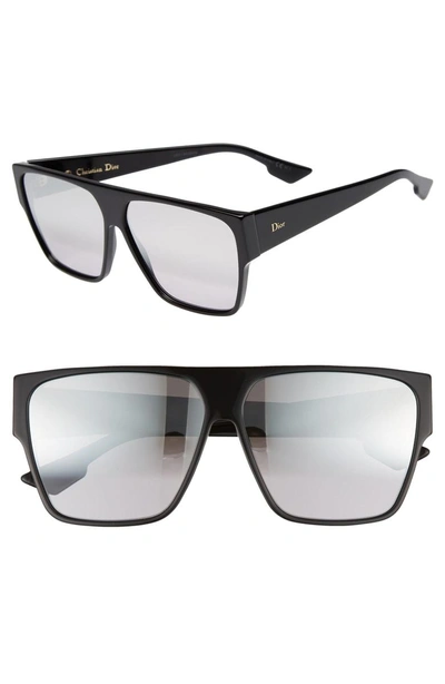 Shop Dior 62mm Flat Top Square Sunglasses In Black