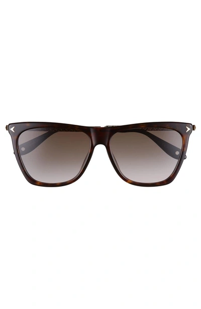 Shop Givenchy 58mm Flat Top Sunglasses - Dark Havana
