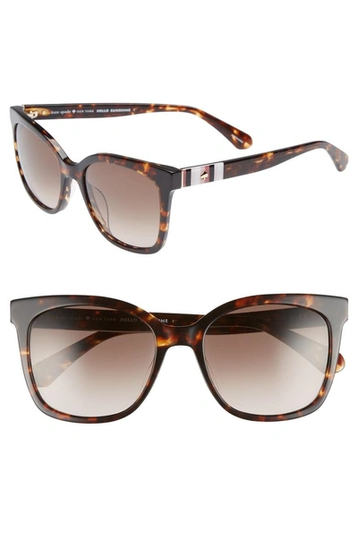 Shop Kate Spade Kiya 53mm Sunglasses - Dark Havana