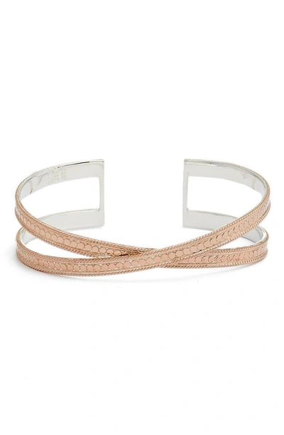 Shop Anna Beck Crisscross Cuff Bracelet In Rose Gold