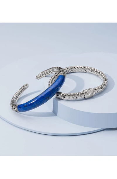 Shop John Hardy Classic Chain Small Graduated Kick Cuff Bracelet In Silver/ Lapis Lazuli