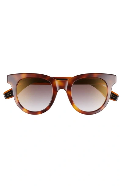 Shop Marc Jacobs 47mm Round Lens Cat Eye Sunglasses - Dark Havana