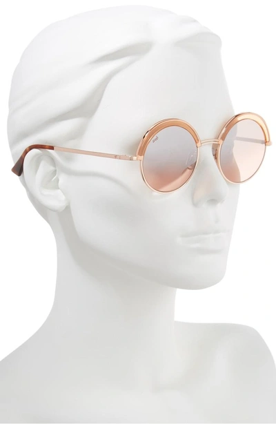Shop Web 51mm Round Sunglasses In Shiny Pink/ Gradient
