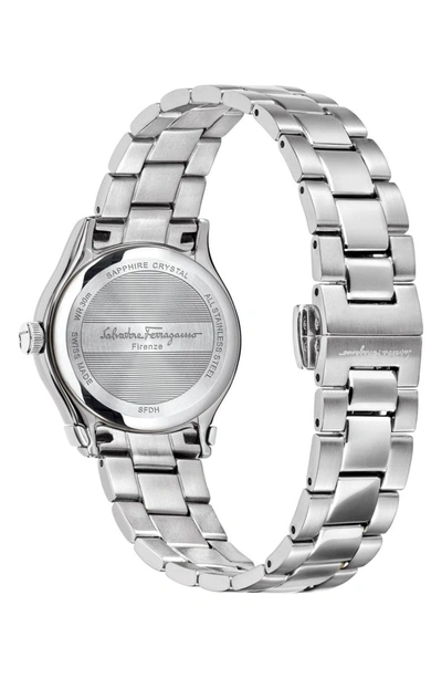 Shop Ferragamo 1898 Bracelet Watch, 28mm In Silver/ Blue/ Silver