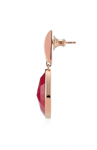 Shop Monica Vinader Siren Nugget Semiprecious Stone Drop Earrings In Pink Quartz/ Rose Gold