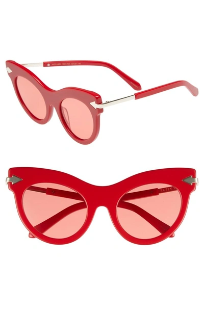 Shop Karen Walker Miss Lark 52mm Cat Eye Sunglasses - Red