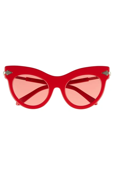 Shop Karen Walker Miss Lark 52mm Cat Eye Sunglasses - Red