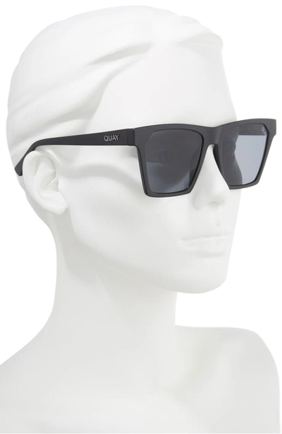 Quay X Missguided Alright 55mm Square Sunglasses - Black/ Smoke | ModeSens