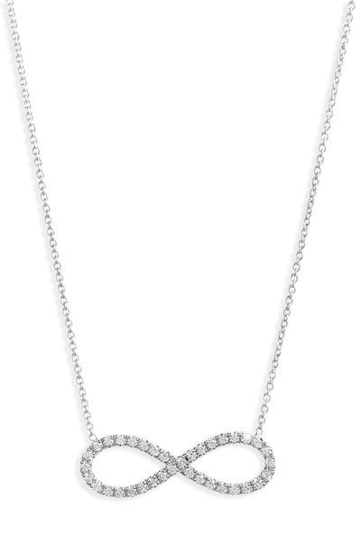 Shop Roberto Coin Robert Coin Diamond Infinity Pendant Necklace In White Gold