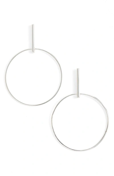Shop Argento Vivo Frontal Hoop Earrings In Silver