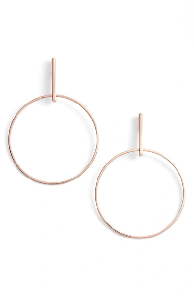 Shop Argento Vivo Frontal Hoop Earrings In Rose Gold