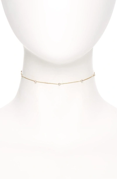 Shop Mizuki Sea Of Beauty Pearl Chain Choker In Yellow Gold/ White Pearl