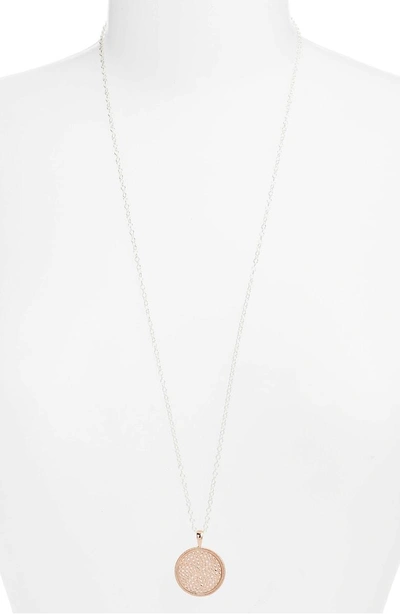 Shop Anna Beck Rev Pendant Necklace In Rose Gold/ Silver