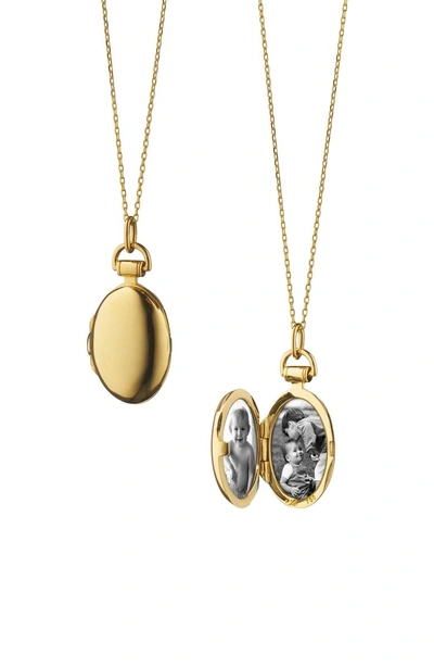 Monica Rich Kosann Anna Petite Locket Necklace In 18k Yellow Gold