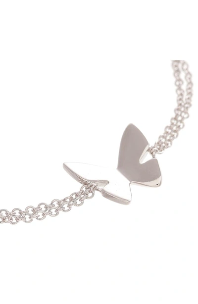 Shop Olivia Burton Social Butterfly Chain Bracelet In Silver