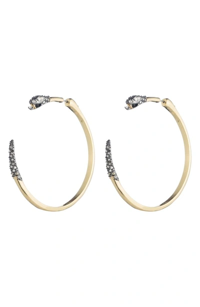 Shop Alexis Bittar Elements Snake Hoop Earrings In Gold