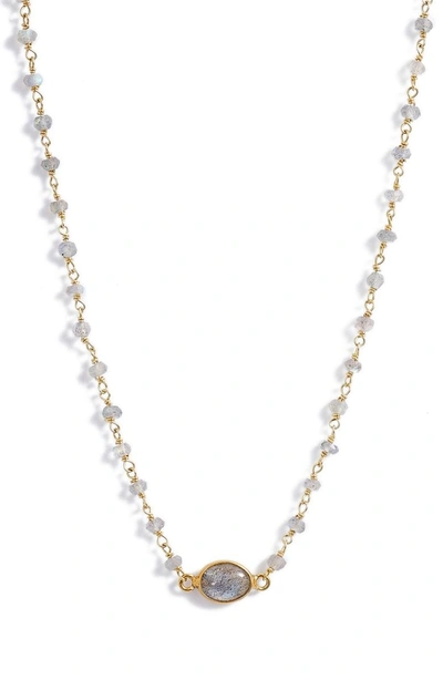 Shop Ela Rae Libi Semiprecious Stone Collar Necklace In Labradorite