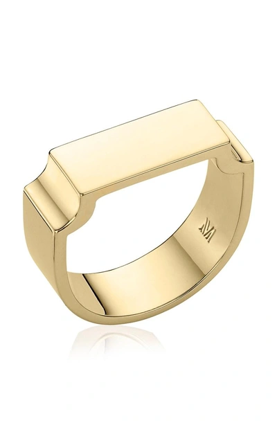 Shop Monica Vinader Engravable Wide Signature Ring In Yellow Gold
