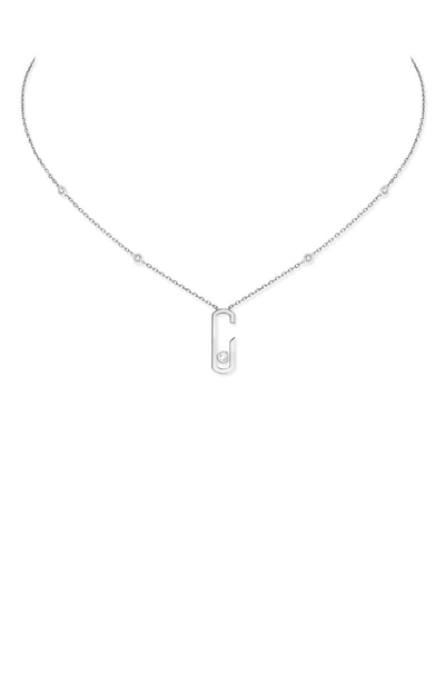 Shop Messika Move Addiction By Gigi Hadid Diamond Station Pendant Necklace In White Gold