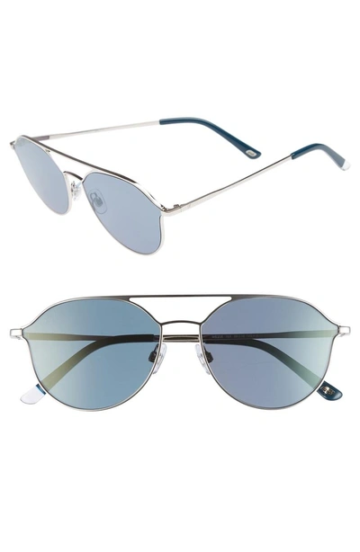 Shop Web 59mm Metal Aviator Sunglasses - Palladium/ Blue