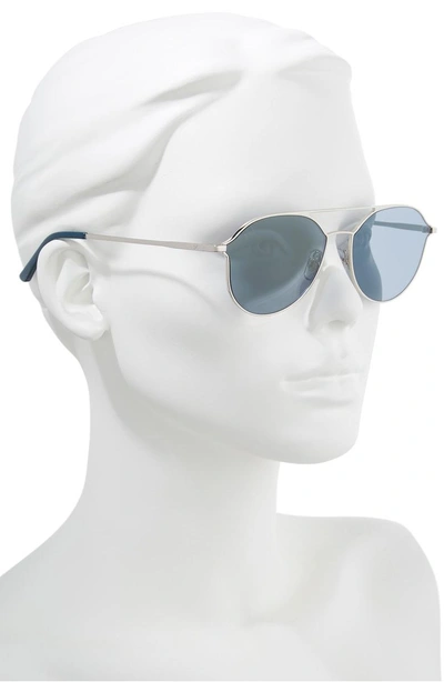 Shop Web 59mm Metal Aviator Sunglasses - Palladium/ Blue