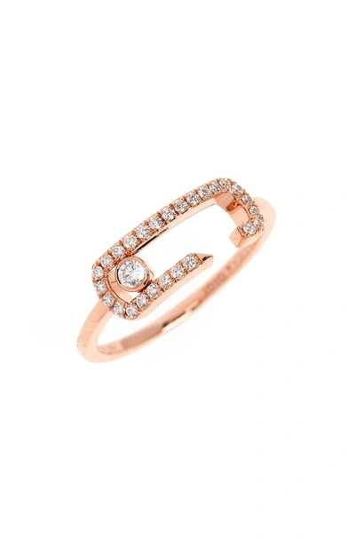 Shop Messika Move Addiction By Gigi Hadid Diamond Pave Ring In Rose Gold