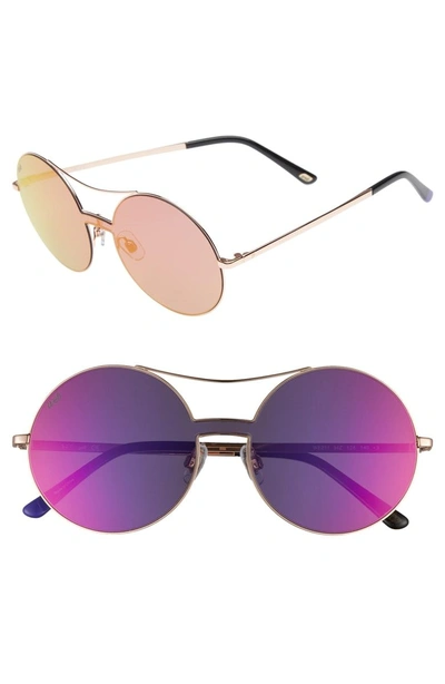 Shop Web 55mm Round Metal Shield Sunglasses - Light Bronze/ Gradient