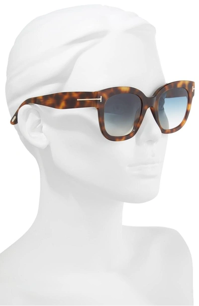 Shop Tom Ford Beatrix 52mm Sunglasses In Blonde Havana/ Gradient Blue