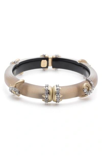 Shop Alexis Bittar Crystal Encrusted Open Knot Bracelet In Sun Gold