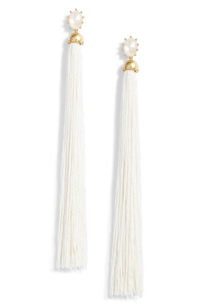 Shop Kate Spade Flying Colors Tassel Earrings In White