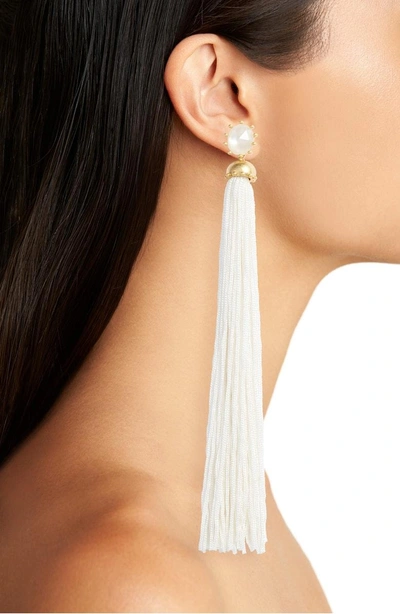 Shop Kate Spade Flying Colors Tassel Earrings In White