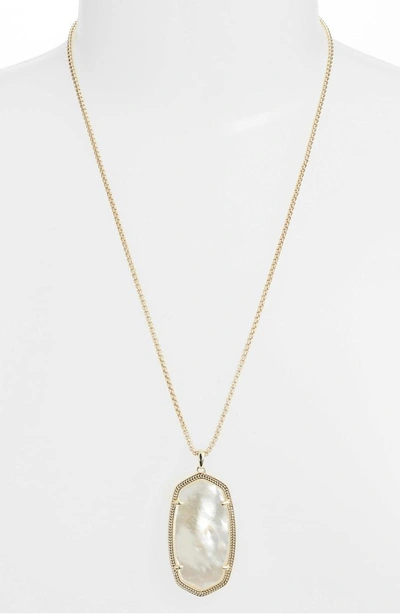 Shop Kendra Scott Reid Adjustable Necklace In Ivory Mop/ Gold