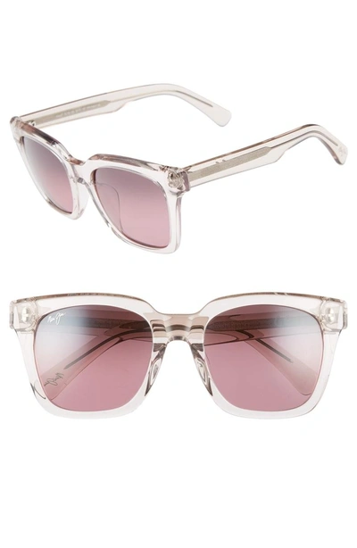 Shop Maui Jim Heliconia 53mm Polarizedplus2 Square Sunglasses In Crystal Pink/ Maui Rose