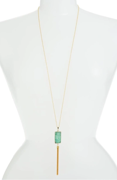 Shop Elise M Carmela Drusy Pendant Necklace In Emerald