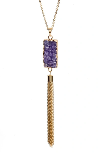 Shop Elise M Carmela Drusy Pendant Necklace In Violet