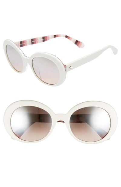 Shop Kate Spade Cindra 54mm Gradient Round Sunglasses - Ivory