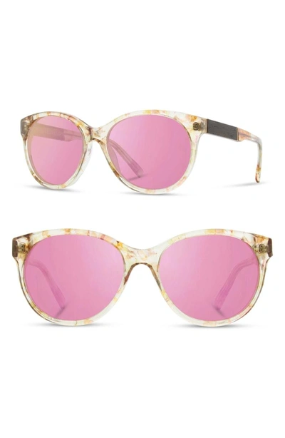Shop Shwood 'madison' 54mm Polarized Sunglasses In Blossom/ Ebony/ Rose Flash