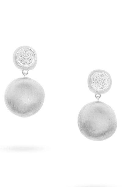 Shop Marco Bicego Jaipur Pave Diamond Drop Earrings In White Gold