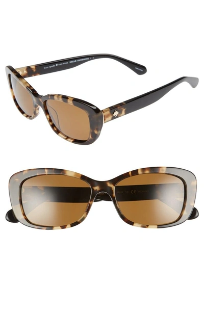 Shop Kate Spade Claretta 53mm Polarized Sunglasses - Havana/ Black