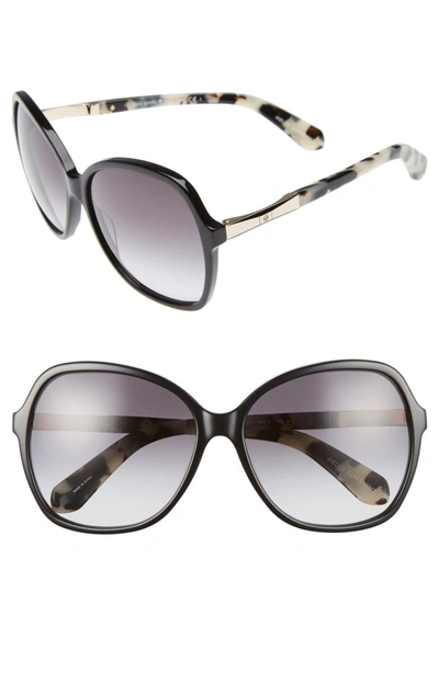 Shop Kate Spade Jolyn 58mm Sunglasses - Black/ Gold