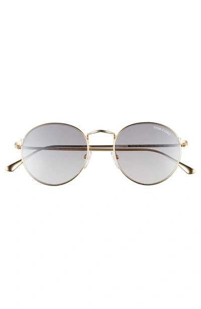 Shop Tom Ford Ryan 52mm Round Sunglasses - Yellow Gold