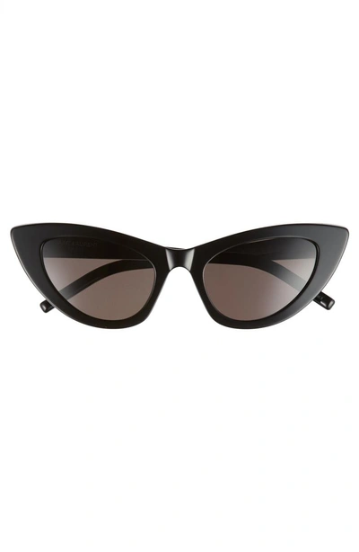 Shop Saint Laurent Lily 52mm Cat Eye Sunglasses In Black